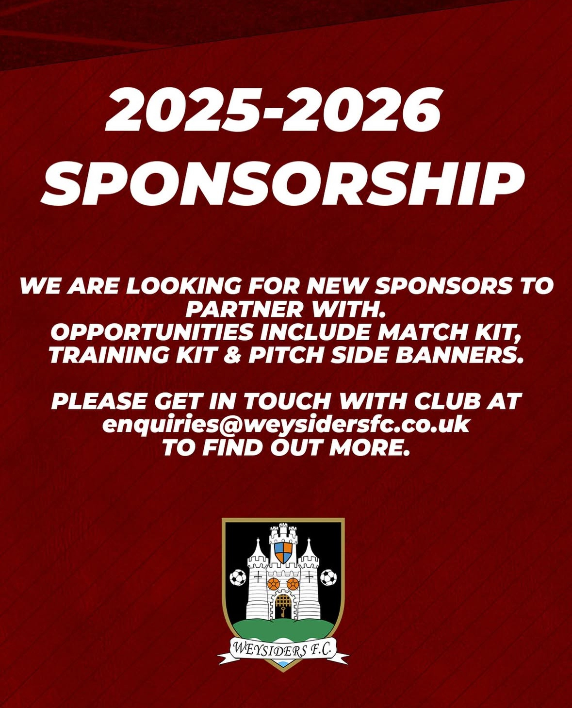 Weysiders Sponsorship
